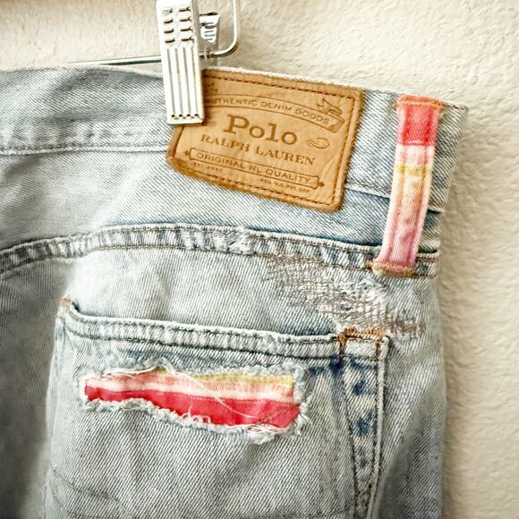 POLO RALPH LAUREN | Sullivan Slim Repaired Arroyo Laguna Aztec Patchwork | 33x30 - Picture 7 of 14